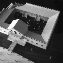 Reconstruction of a floating
bath house in New York City; model by David
Pascu (1999).